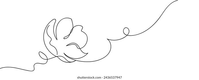 abstract floral design illustration of a flower line art style vector with transparent background.