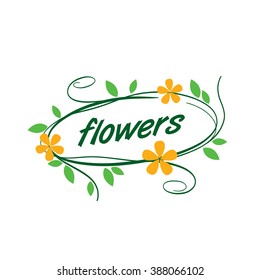 abstract floral design logo, plant vector illustration