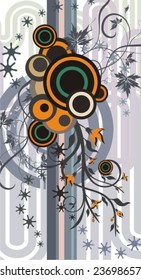 Abstract floral design with ornamental details, vector illustration series.