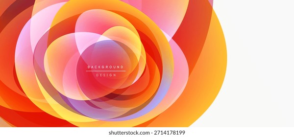 Abstractas diseño floral. Los círculos superpuestos crean un efecto de floración vibrante y colorido. Fondo moderno adecuado para varios proyectos.