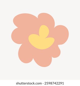 Abstract floral design with overlapping peach and yellow shapes. The floral pattern creates a soft, artistic look. Ideal for floral-themed art projects. Minimal shape vector.
