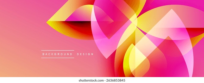 Abstract floral design. Pink, yellow hues blend, creating dynamic visual effect. Modern background suitable for various projects.