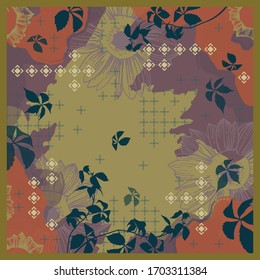 Abstract floral design for scarf pattern