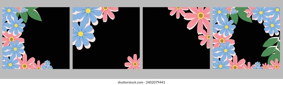 abstract and floral design. Seamless pattern and mask used, easy to re-size. For notebooks, planners, brochures, Abstract creative universal artistic templates. Suitable for poster, business card
