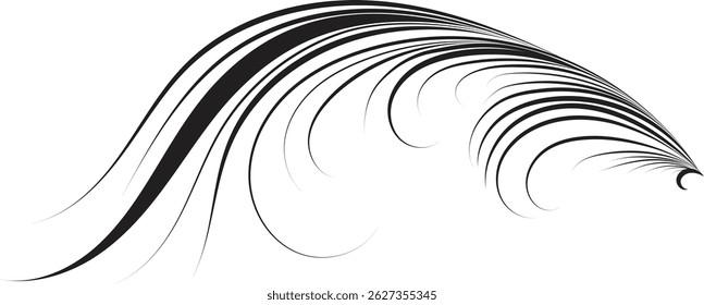 abstract floral design,  abstract floral design silhouette on white background, black design ornament on a white background, Elegant swirling flourishes, Ornate swirl motif