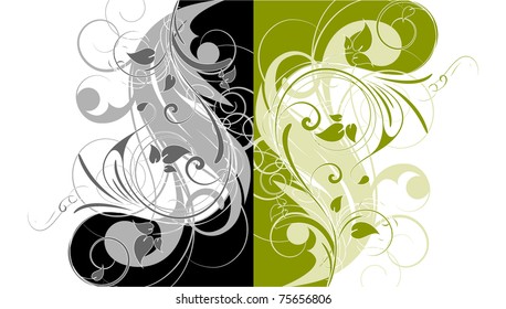 Abstract floral design theme.
