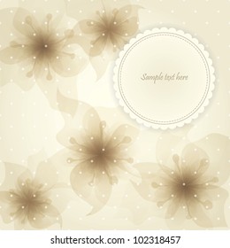 Abstract floral design. Vector illustration. Flora background. Wedding vintage card.