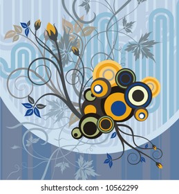 Abstract floral design, vector illustration series.