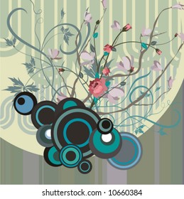 Abstract floral design, vector illustration series.