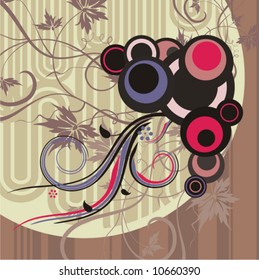 Abstract floral design, vector illustration series.