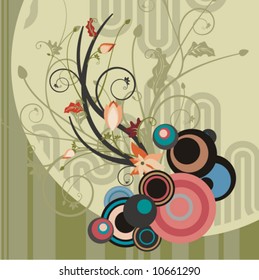 Abstract floral design, vector illustration series.