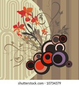 Abstract floral design, vector illustration series.