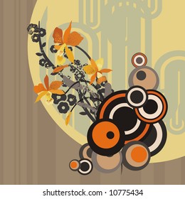 Abstract floral design, vector illustration series.