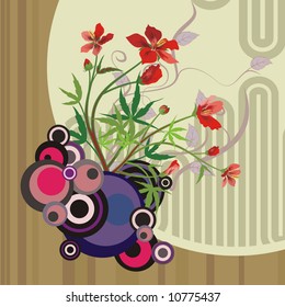 Abstraktes Blumendesign, Vektorgrafik-Serie.