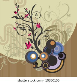 Abstract floral design, vector illustration series.