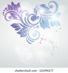 Abstract floral design. Vector illustration. Flora swirl.