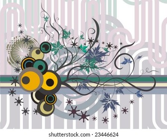 Abstract floral design, vector illustration series.