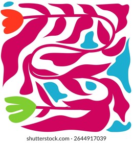 Abstract floral design with vibrant colors