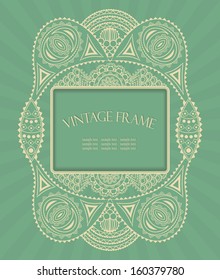 Abstract floral design. Vintage frame. Pastel colors   