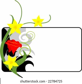Abstract floral designs in flower background