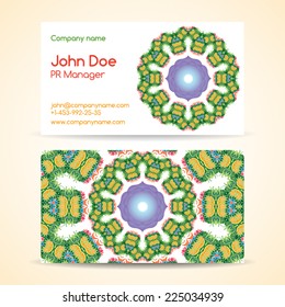 Abstract floral doodle business card template vector illustration