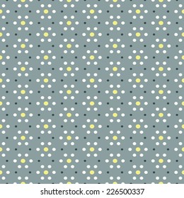Abstract floral dot background. Seamless pattern. Vector.