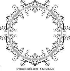 Abstract floral elegant frame. Template for design. Vector illustration.