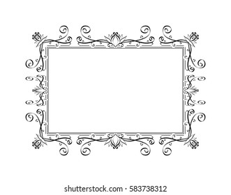 Abstract floral elegant frame. Template for design. Vector illustration.