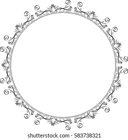 Abstract floral elegant frame. Template for design. Vector illustration.