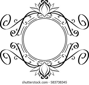 Abstract floral elegant frame. Template for design.Vector illustration.