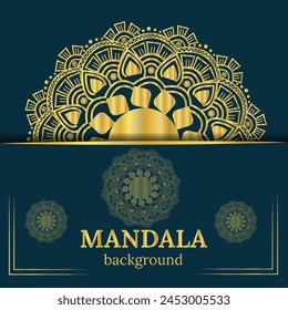 Abstract floral elegant luxury golden ornamental mandala background

