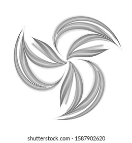 Abstract floral element, geometric halftone lines dynamic pattern, vector modern design texture background.