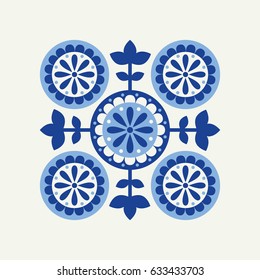 Abstract floral element in scandinavian style. Vector Illustration.