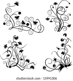 Abstract floral elements