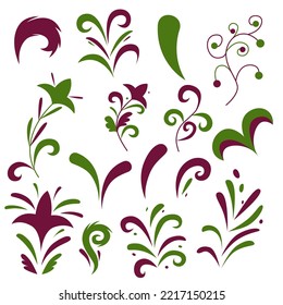 Abstract floral elements. Good for poster, invitation, card