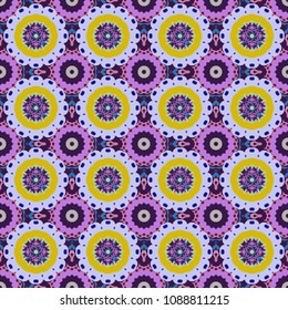 Abstract floral elements seamless pattern. Vector sketch ready for contemporary flat design for poster, invitation, post card, textile design in gray, violet and purple colors.