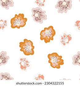 Abstract floral endless background. Chamomile flower seamless pattern, elegantly in a simple style. For fabric design, textile print, wrapping paper, cover. Vector illustration