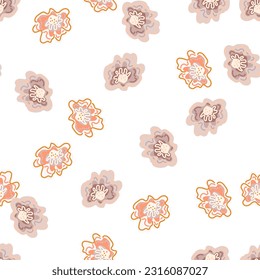 Abstract floral endless background. Chamomile flower seamless pattern, elegantly in a simple style. For fabric design, textile print, wrapping paper, cover. Vector illustration