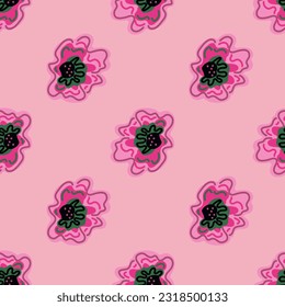 Abstract floral endless background. Chamomile flower seamless pattern, elegantly in a simple style. For fabric design, textile print, wrapping paper, cover. Vector illustration