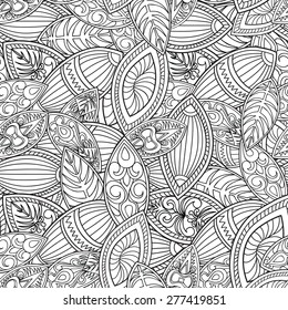 Abstract floral ethnic pattern. Geometric ornament. Oriental seamless background.