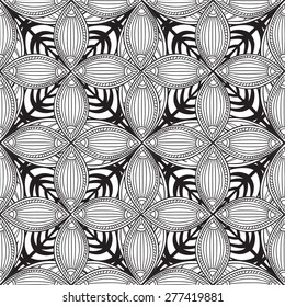 Abstract floral ethnic pattern. Geometric ornament. Oriental seamless background.