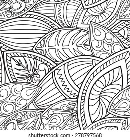 Abstract floral ethnic pattern. Geometric ornament. Oriental seamless background.