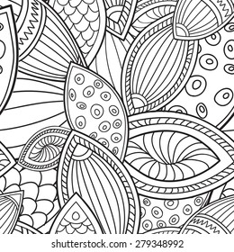 Abstract floral ethnic pattern. Geometric ornament. Oriental seamless background.