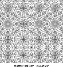 Abstract floral ethnic pattern. Geometric ornament. Oriental seamless background.