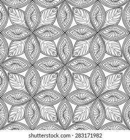 Abstract floral ethnic pattern. Geometric ornament. Oriental seamless background.