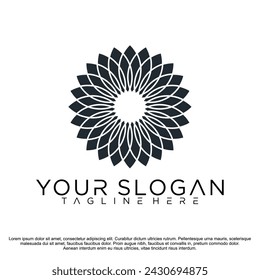 abstract floral or flower logo illustrator design vector 