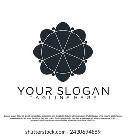 abstract floral or flower logo illustrator design vector 
