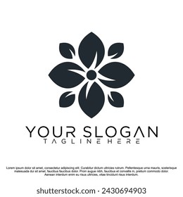 abstract floral or flower logo illustrator design vector 