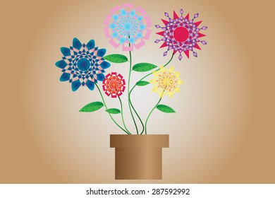 abstract floral in flower Pot background