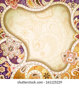 Abstract Floral Frame Background